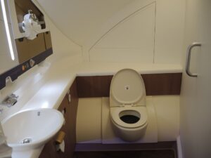 a toilet in a bathroom