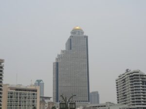 a tall building with a gold top