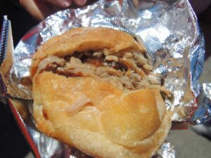 a sandwich on a foil