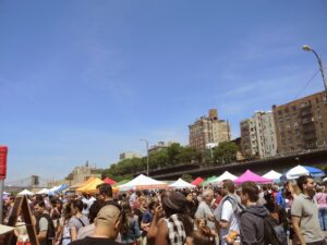 a crowd of people at a festival