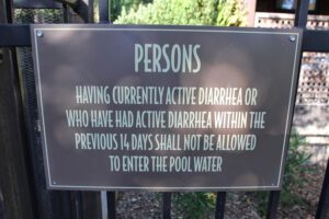 a sign on a gate