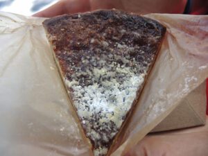 a piece of cake on a paper