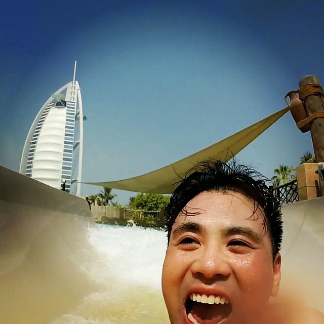 a man on a water slide