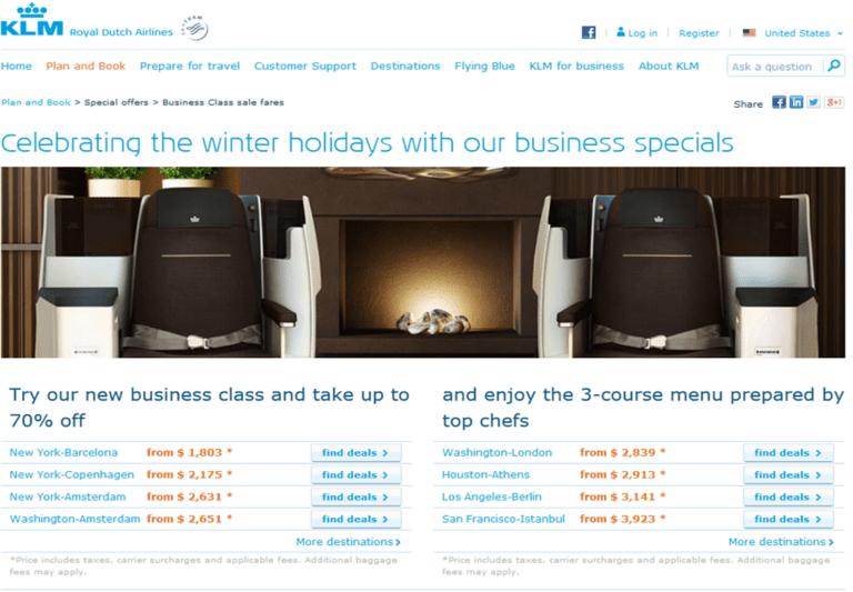 Winter Holiday Business Class Sale: 70% Off