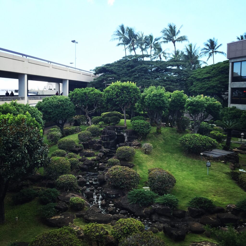 HNL airport japanese garden