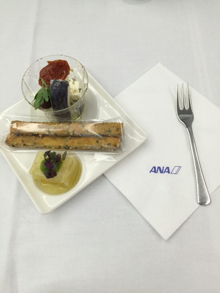 ana 787 business class appetizer