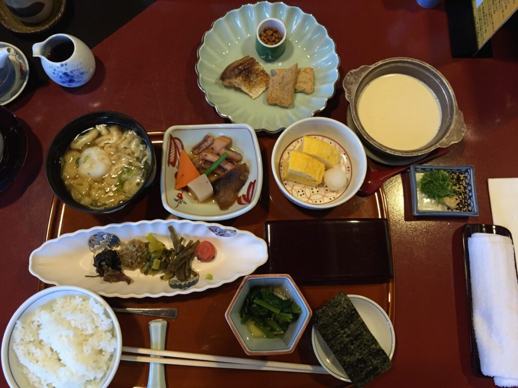 funaya ryokan matsuyama japanese breakfast