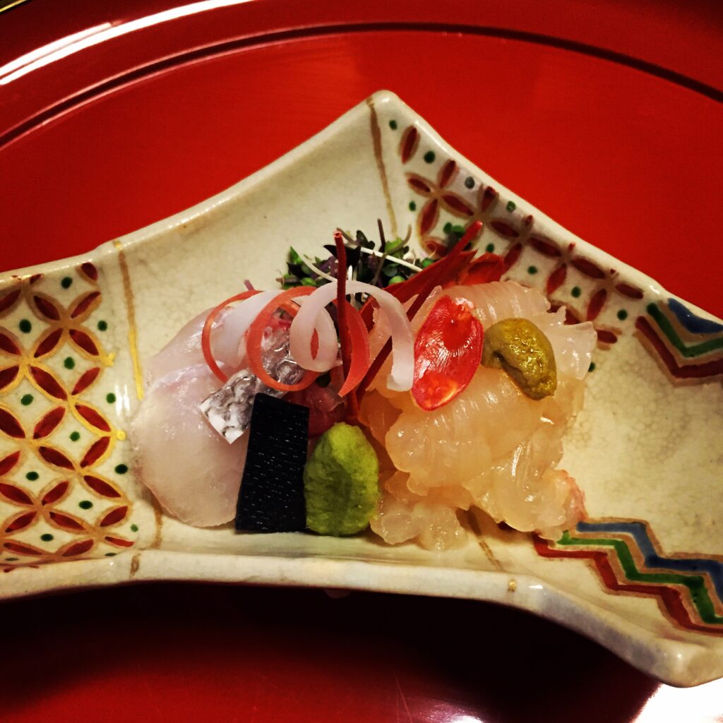 kikunoi honten kyoto kaiseki sea bream spiny lobster sashimi