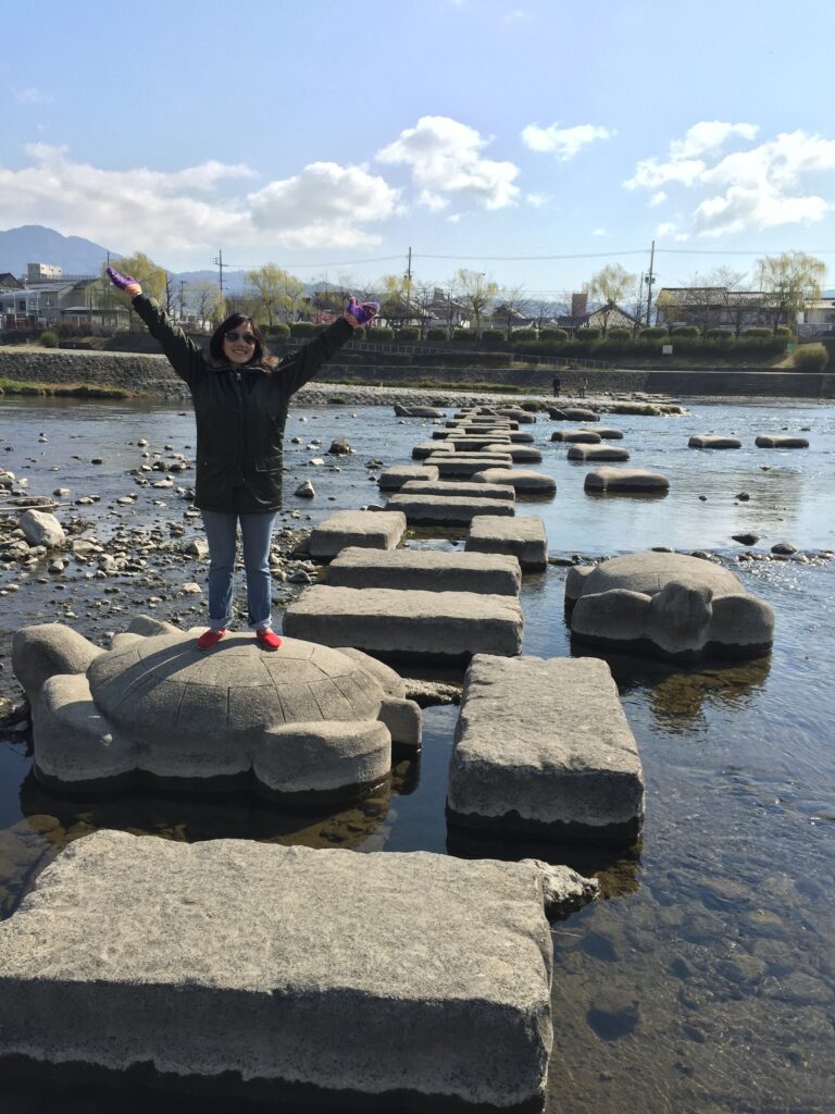 kyoto kamo river stone walkway