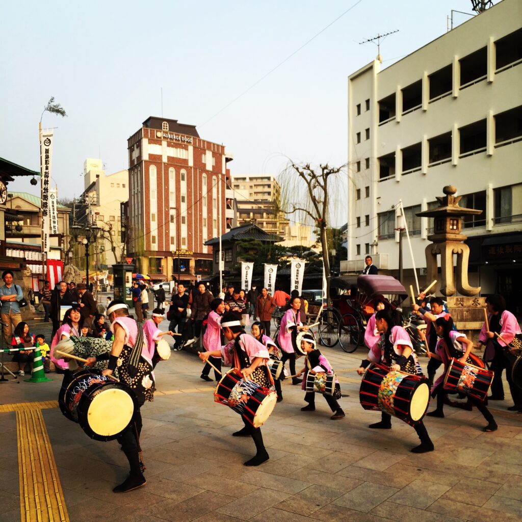 matsuyama japan drum ceremony