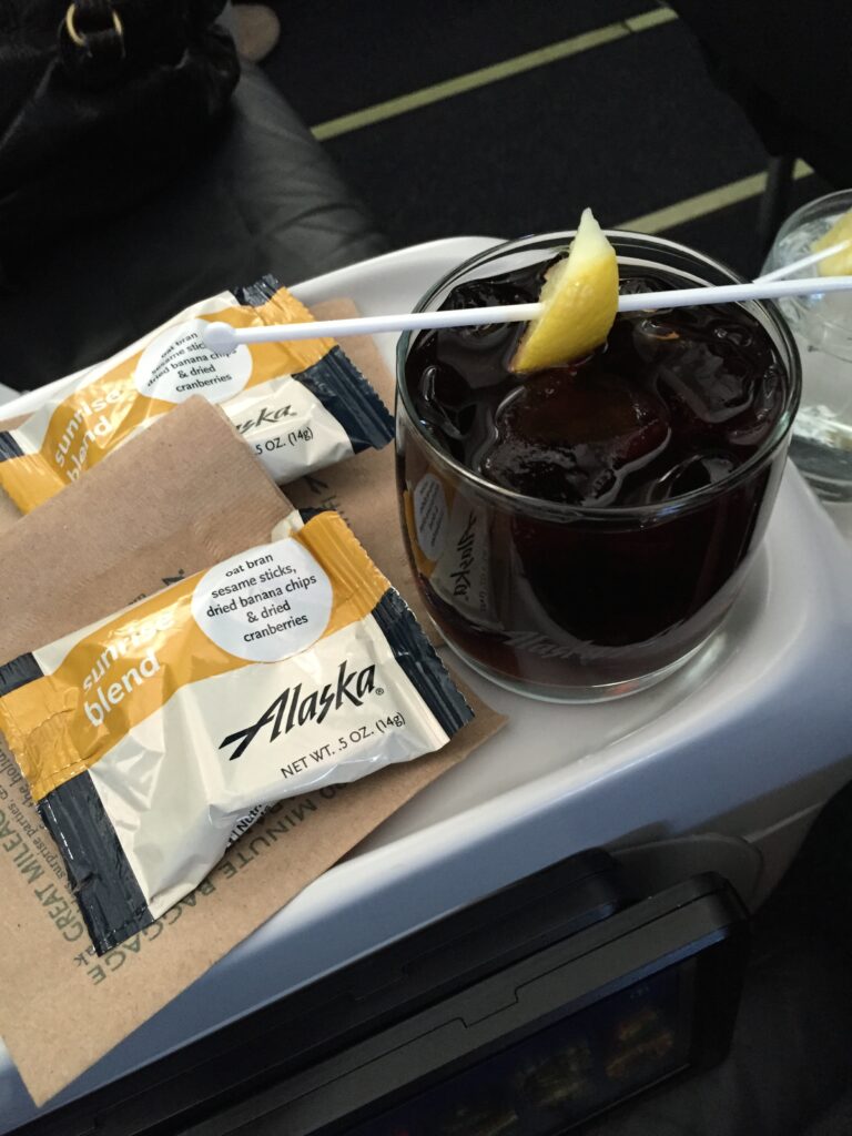 alaska airlines sjc ogg coke snack