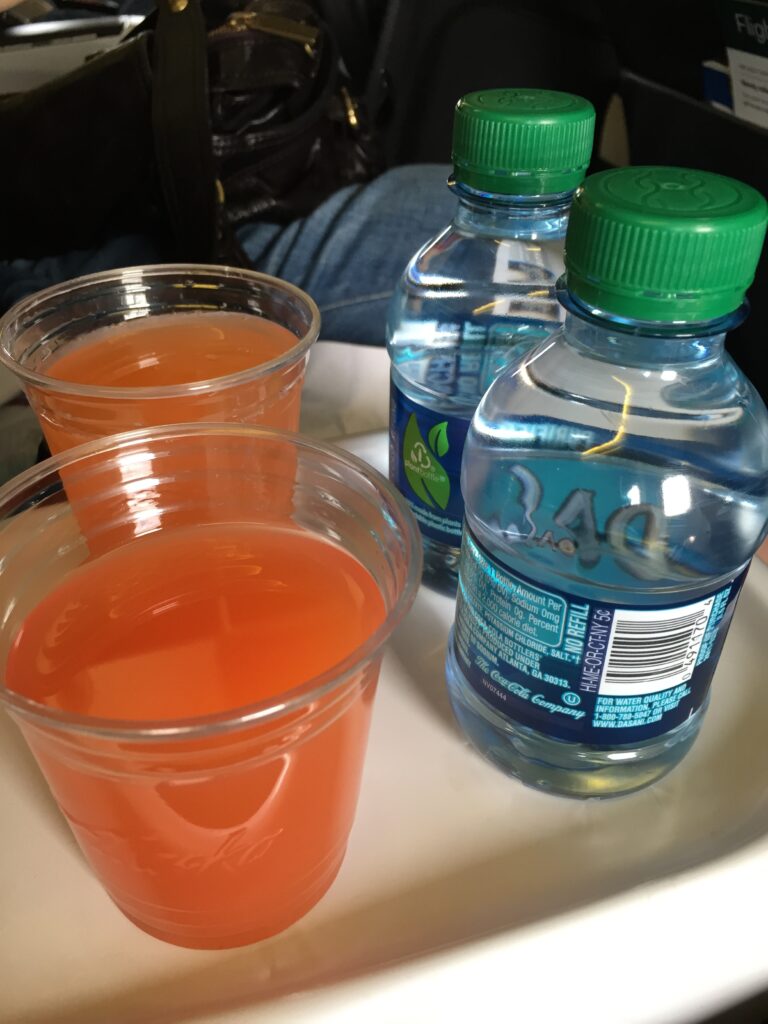 alaska airlines sjc ogg pog juice water