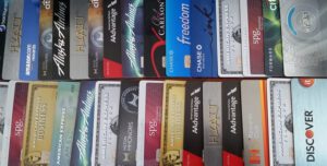 a group of credit cards