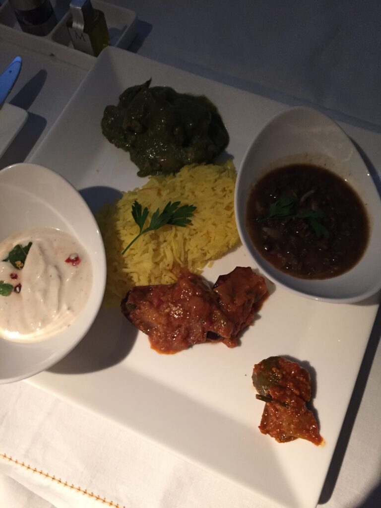 etihad jet airways first class sfo curry