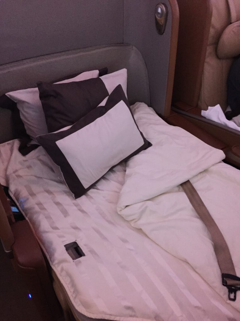 singapore airlines first class sfo bed