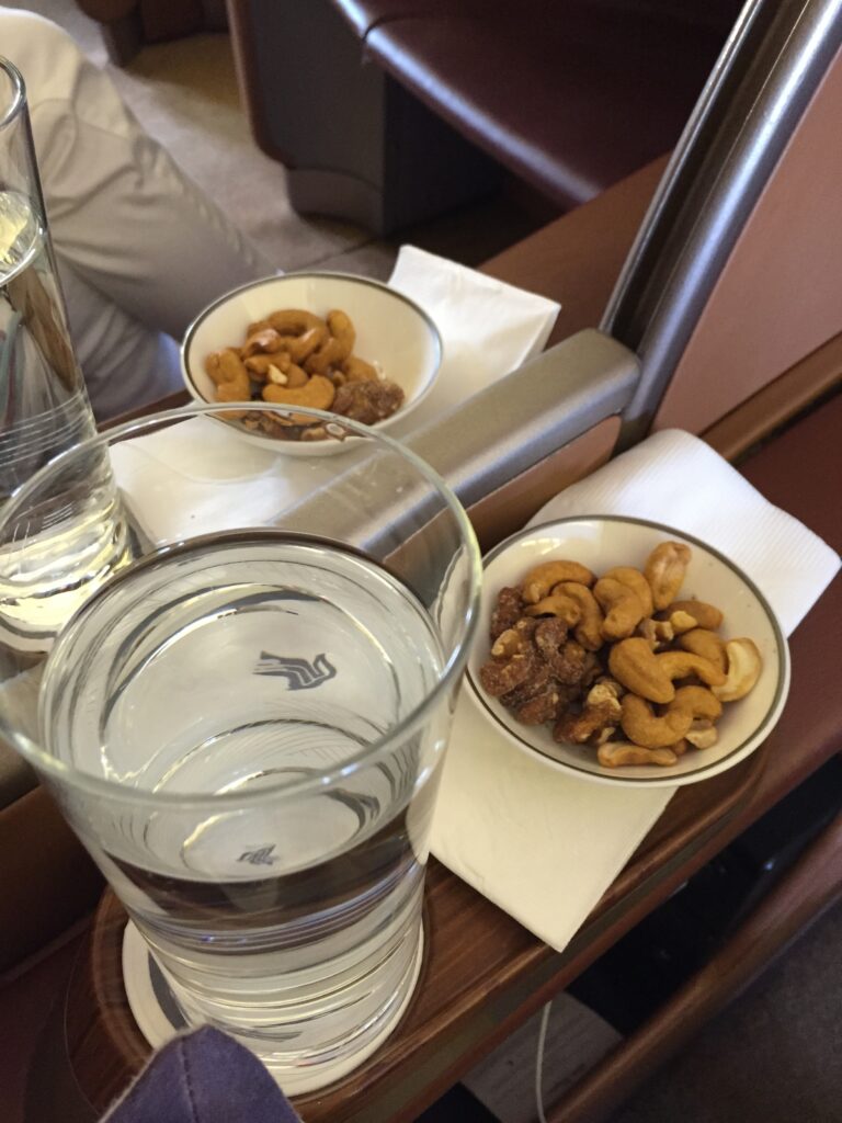 singapore airlines first class sfo nuts