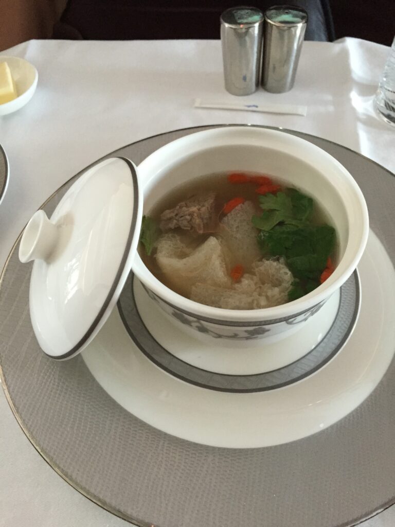 singapore airlines first class sfo soup