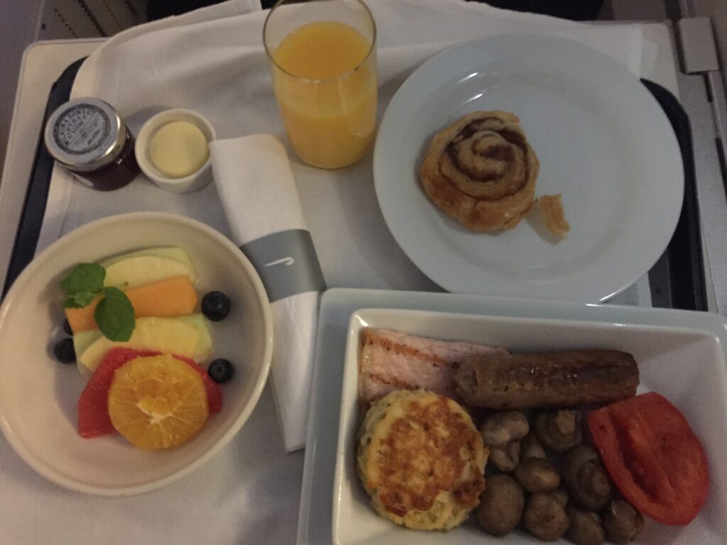 british airways business class sfo lhr breakfast