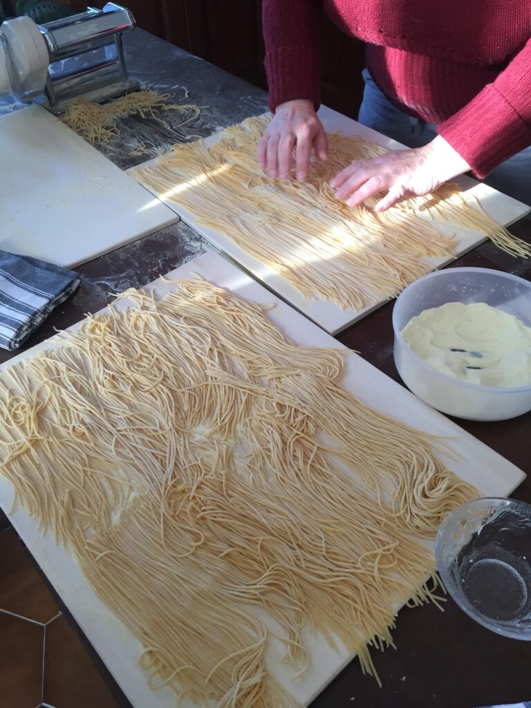 piedmont food & wine tour homemade cut tajarin pasta
