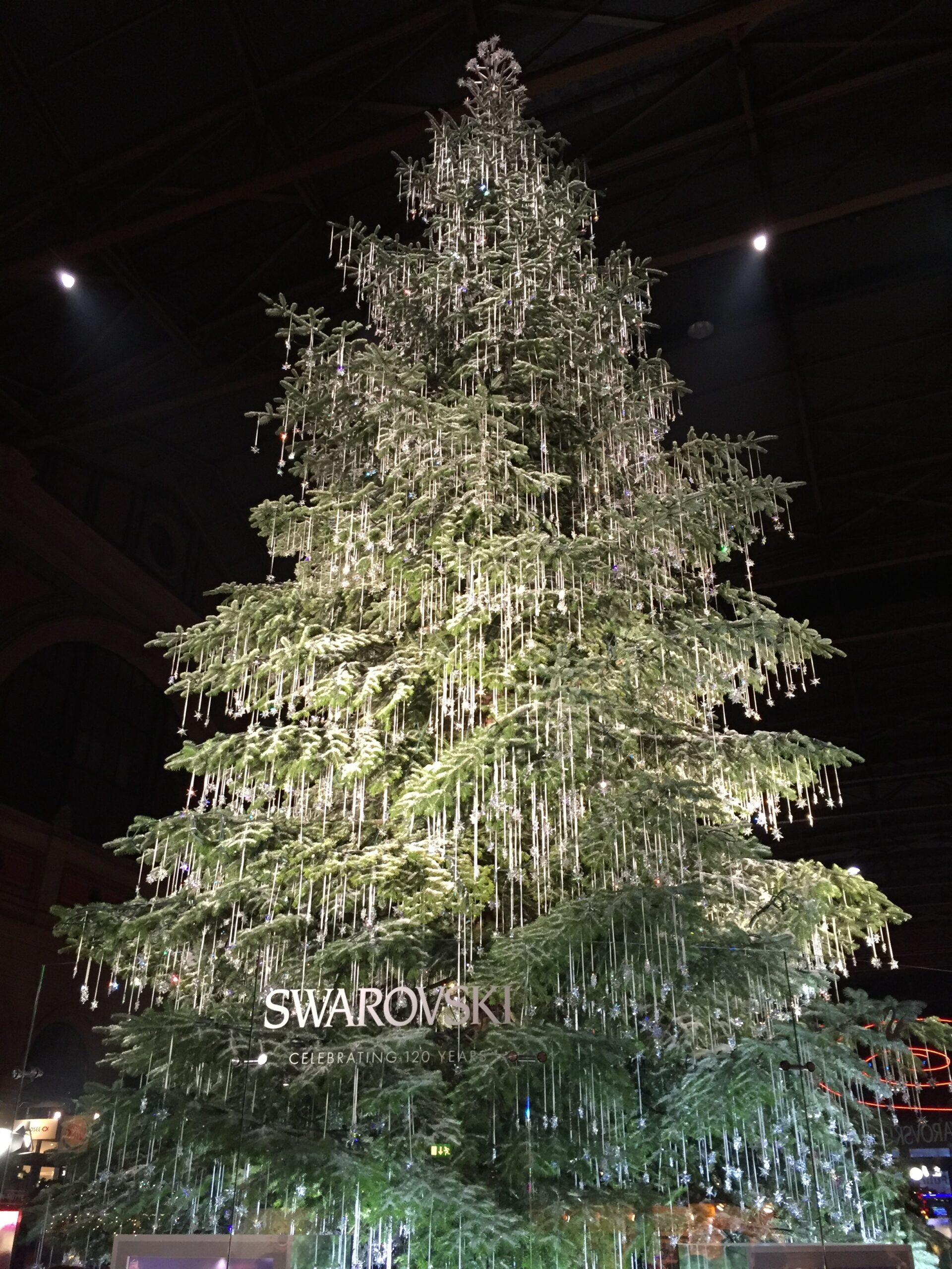 Christkindlimarkt at Zurich Main Station  Crystal christmas tree, Christmas  tree, Pretty christmas trees