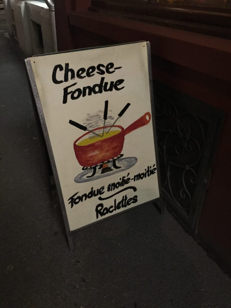zurich raclette stube fondue sign