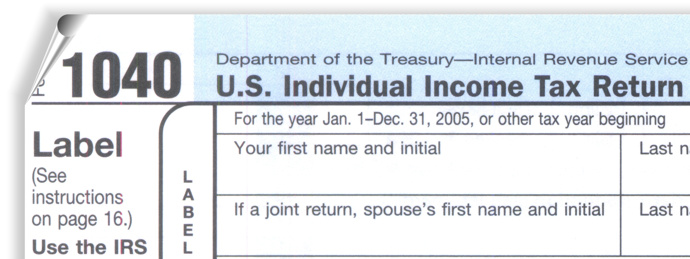 close-up of a tax form