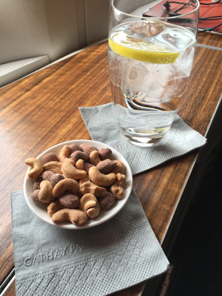 cathay pacific first class hong kong to new york nuts