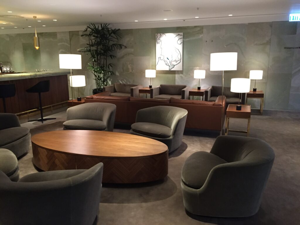 cathay pacific the pier first class lounge seating 4