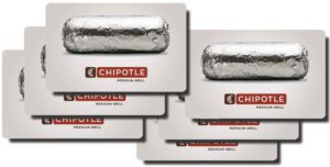a group of chipotle grill cards