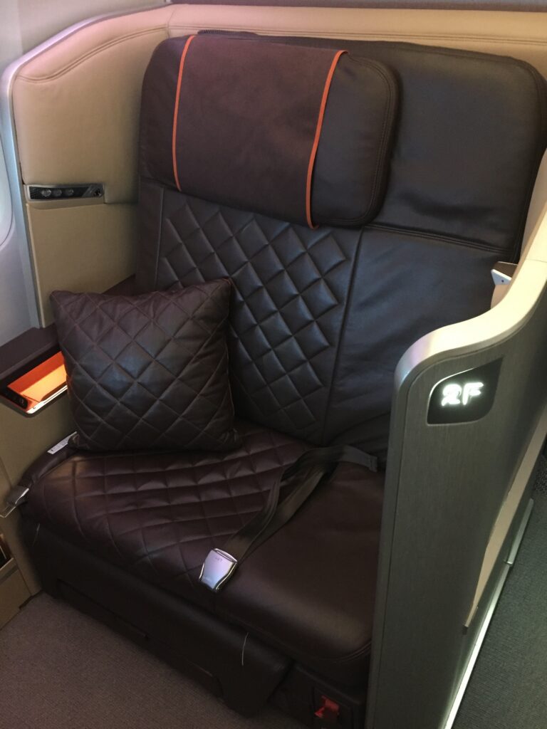 singapore airlines first class san francisco to hong kong new seat