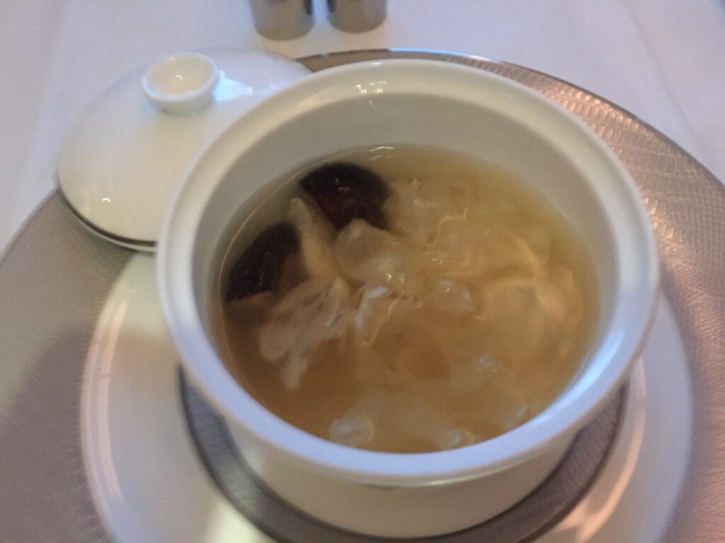 singapore airlines first class san francisco to hong kong soup 2