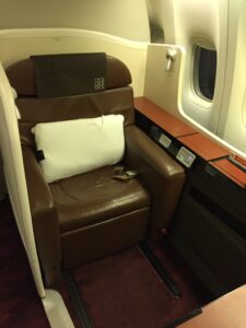 a seat in a plane