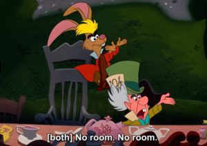cartoon of a rabbit and a person