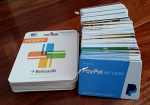 a stack of cards on a table